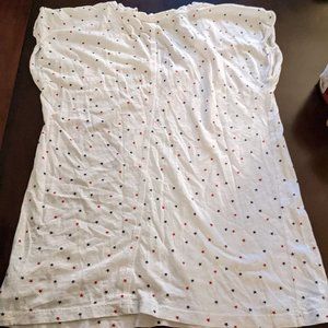 Cuff sleeve v neck red an blue star t-shirt